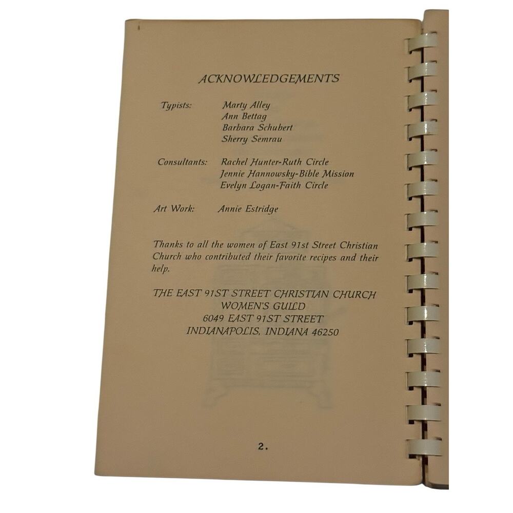 East 91st Street Christian Church Cookbook Indianapolis IN Womens Guild Vintage - Picture 4 of 8